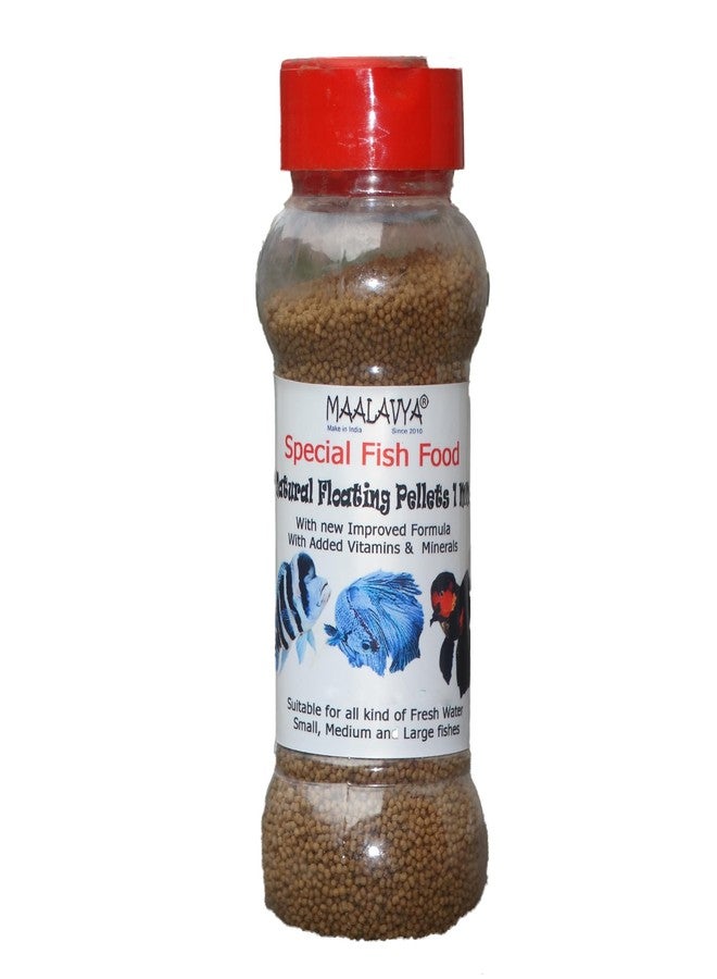 Maalavya Special Fish Feed/Food Floating Type Pellets Aquarium Food 100 Grams (Natural 1MM) - Image 1
